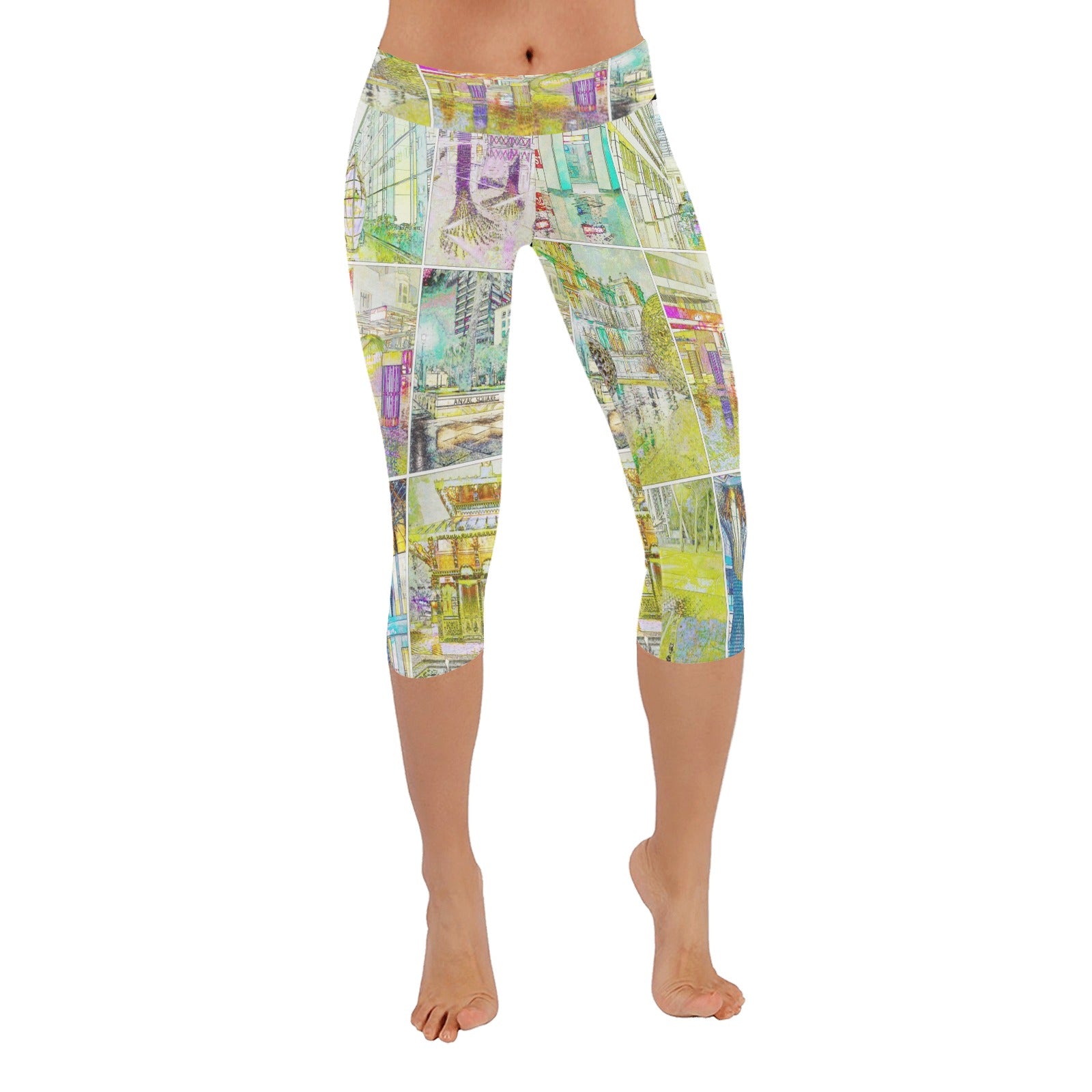 City Watercolour Capri Leggings up to 5 XL