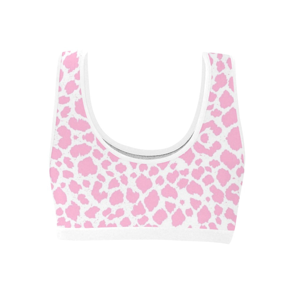 Baby Pink Leopard Sports Top up to 3 XL