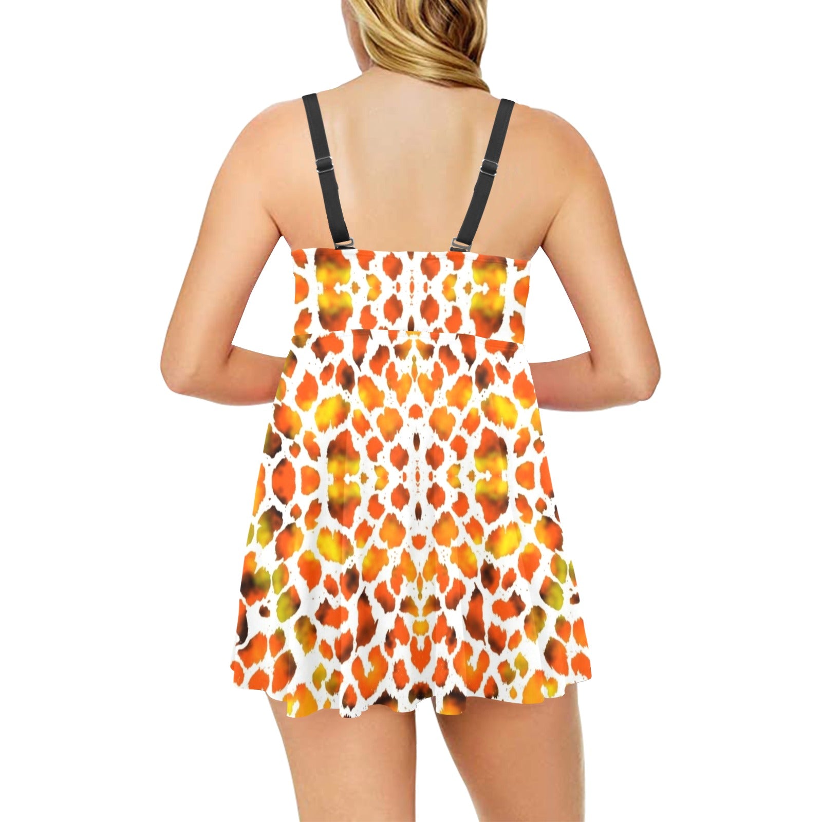 Leopard Fire Tankini with Shorts up to 5 XL (FWS)