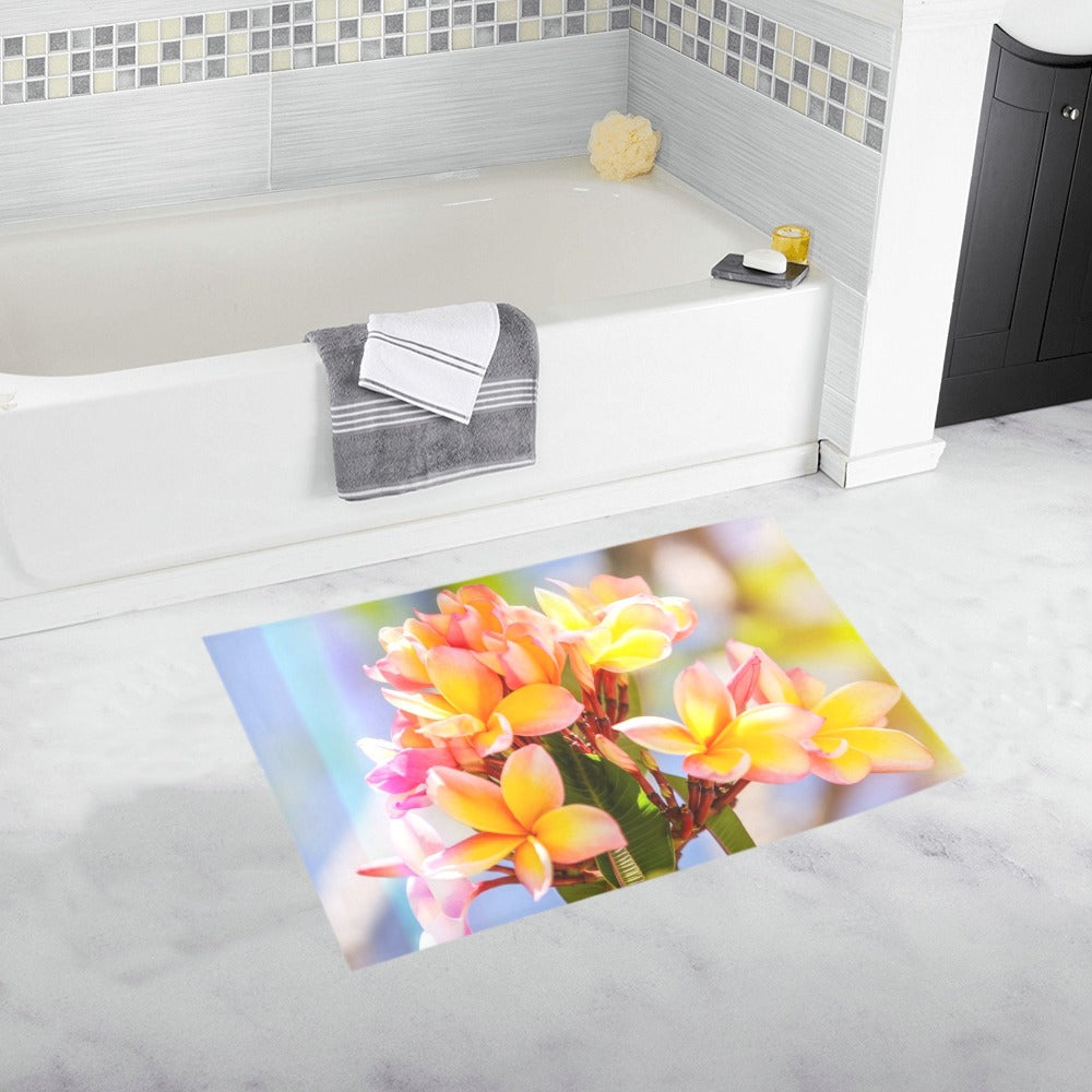 Fresh Frangipanis Light Leaks Bath Rug 20" x 32" (FWS)