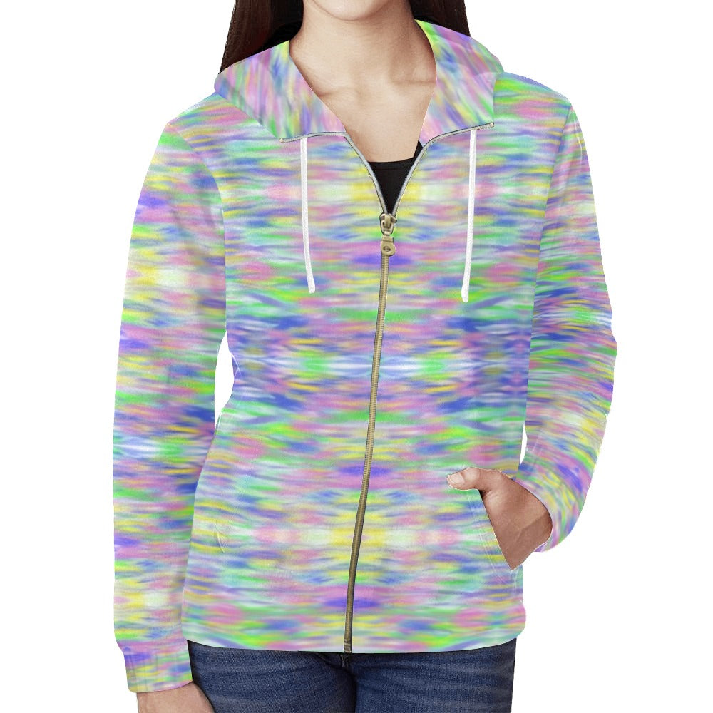 Rainbow Ocean Women's Full Zip Hoodie up to 2 XL