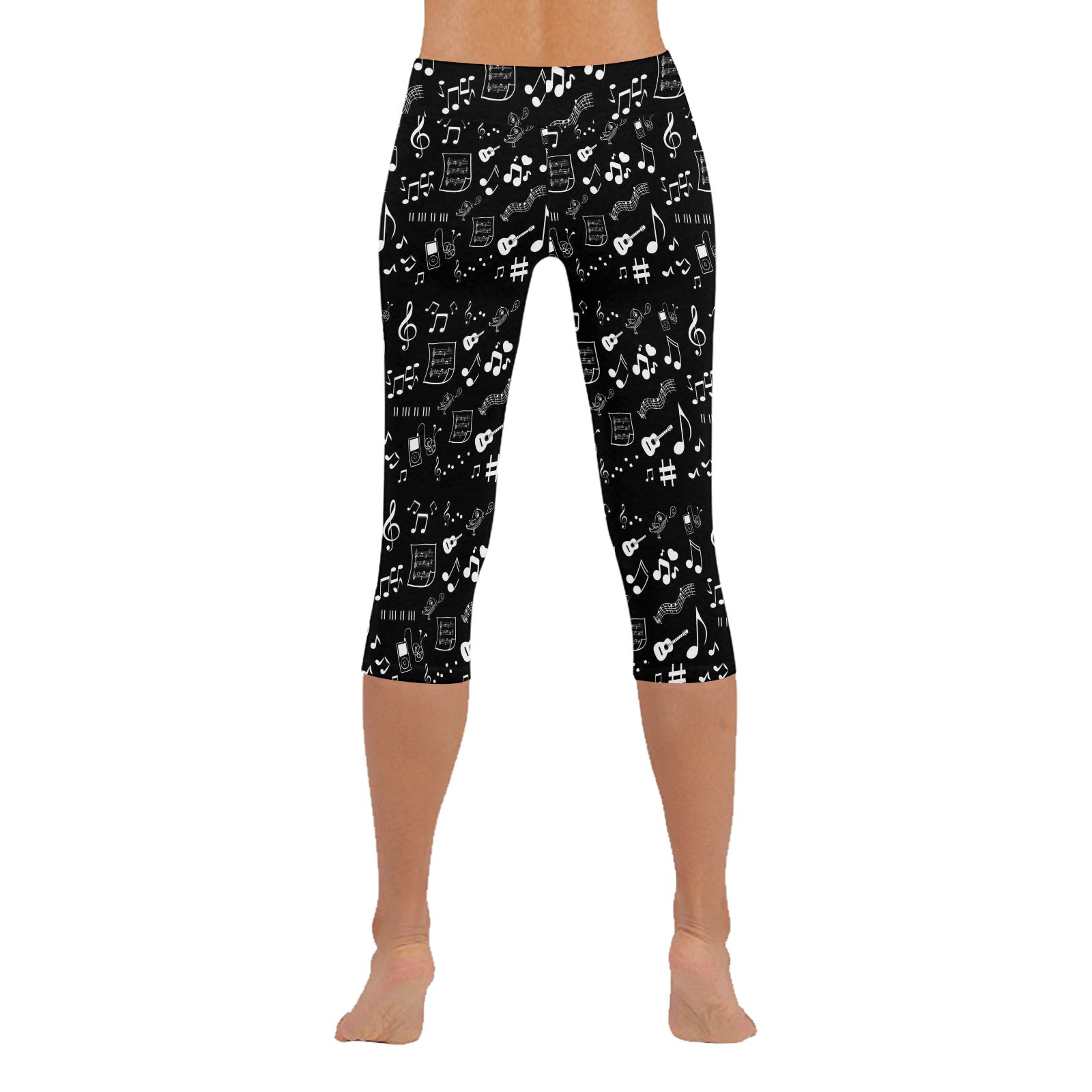 Musical Notes Capri Leggings up to 5 XL