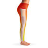 Ombre Orange Yellow Mesh Panel Side Pockets Leggings (FWS)