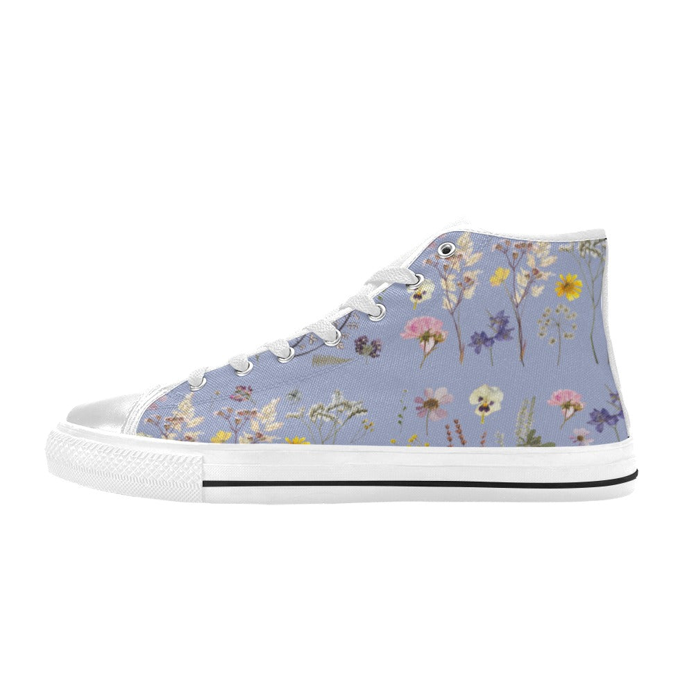 Wildflowers Lilac High Top Canvas Women's Shoes