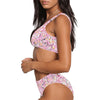 Baby Pink Leopard Plus Sport Top & High Waisted Bikini up to 5 XL (FWS)