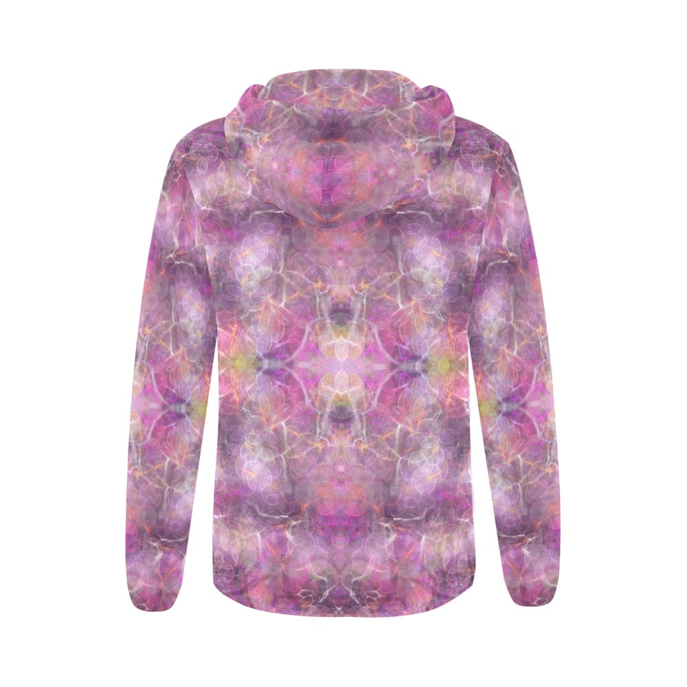 Pink Circles Full Zip Hoodie up to 2 XL