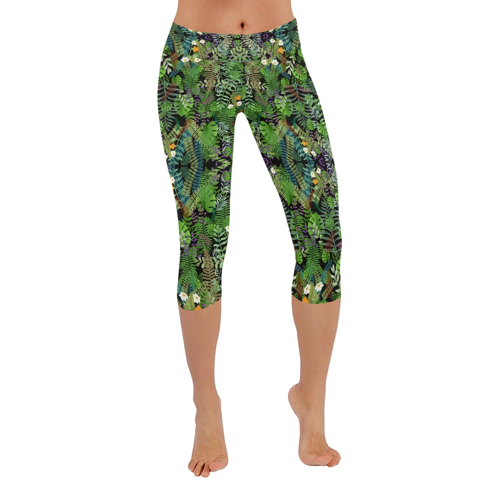 Graphic Jungle Capri Leggings up to 5 XL