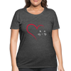 Heart Cat Women’s Curvy T-Shirt - deep heather