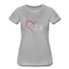 Heart Cat Women’s Premium T-Shirt Slim Fit - heather gray