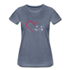 Heart Cat Women’s Premium T-Shirt Slim Fit - heather blue