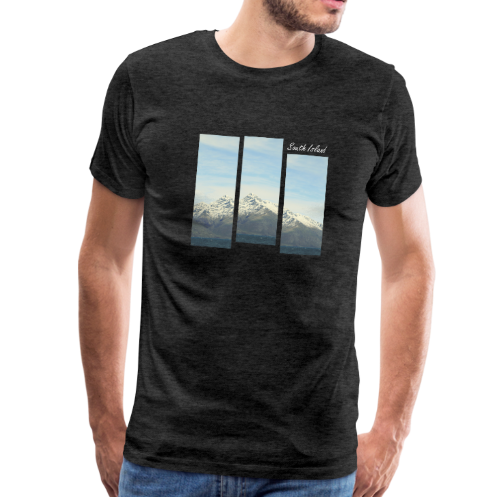 Blue Mountain Range Men's Premium T-Shirt - charcoal gray