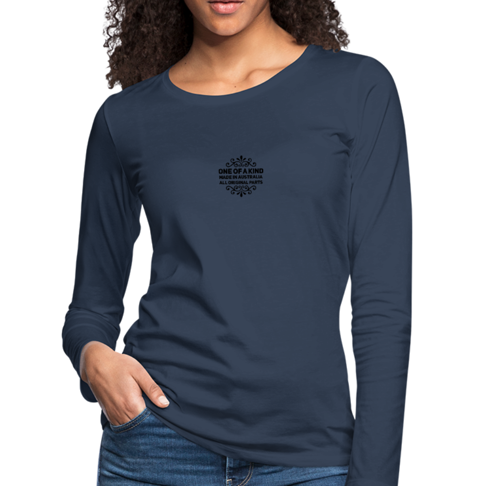 Made in Australia Women's Premium Slim Fit Long Sleeve T-Shirt - navy