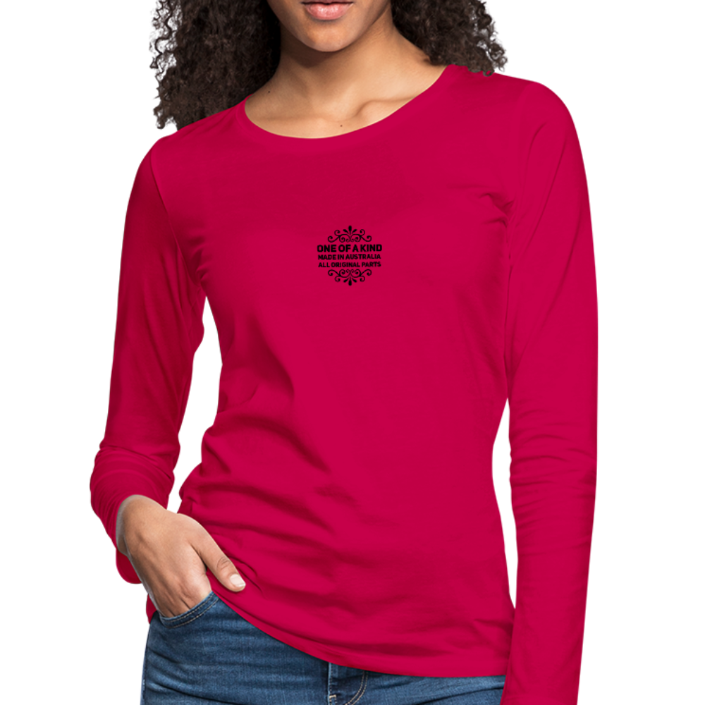 Made in Australia Women's Premium Slim Fit Long Sleeve T-Shirt - dark pink