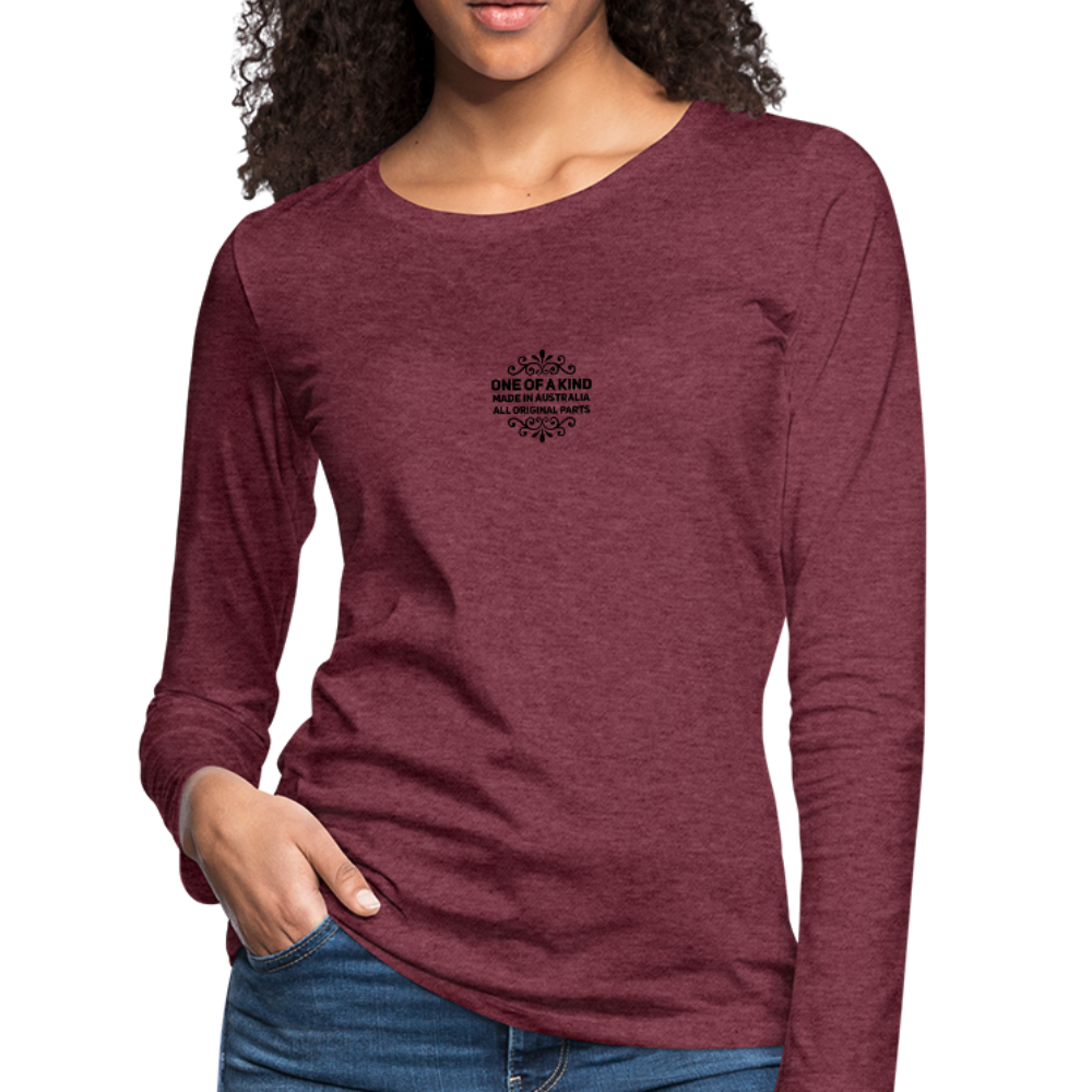 Made in Australia Women's Premium Slim Fit Long Sleeve T-Shirt - heather burgundy