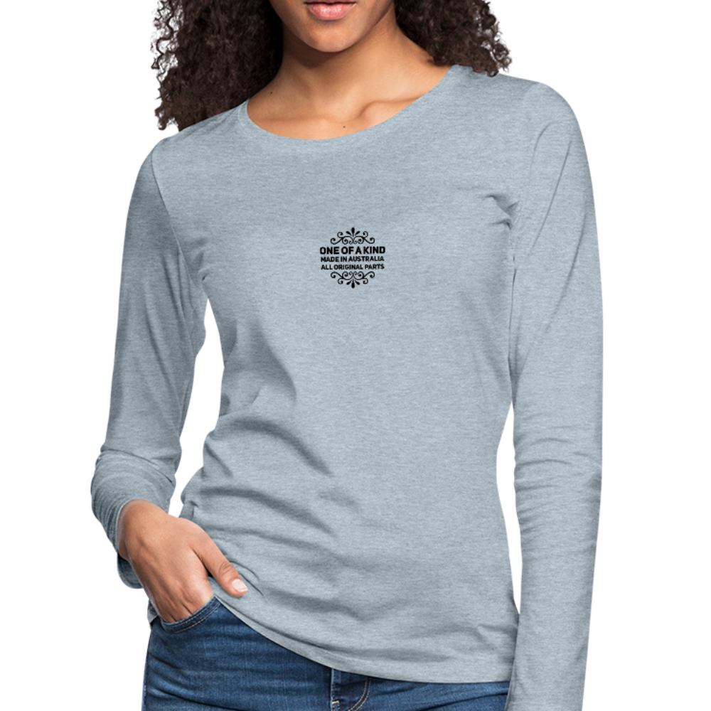 Made in Australia Women's Premium Slim Fit Long Sleeve T-Shirt - heather ice blue