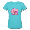 Colourful Tree Women's V-Neck T-Shirt - aqua