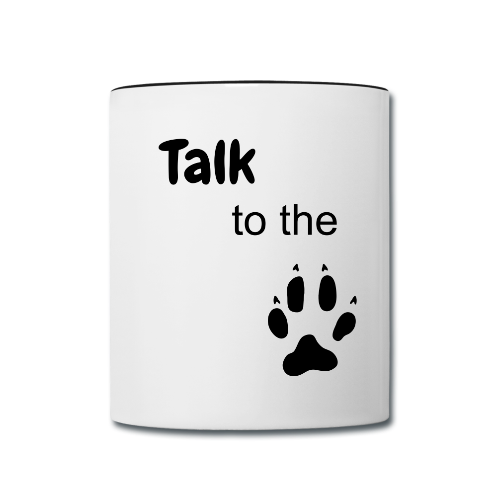 Talk to the Paw Contrast Coffee Mug - white/black