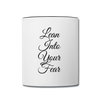 Lean into Your Fear Contrast Coffee Mug - white/black