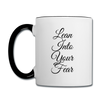 Lean into Your Fear Contrast Coffee Mug - white/black