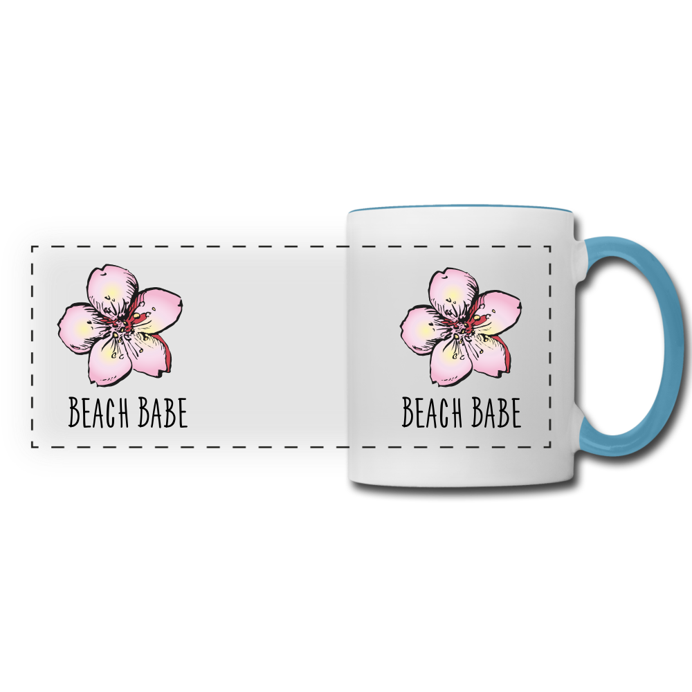 Beach Babe Pink Handle Mug - white/light blue