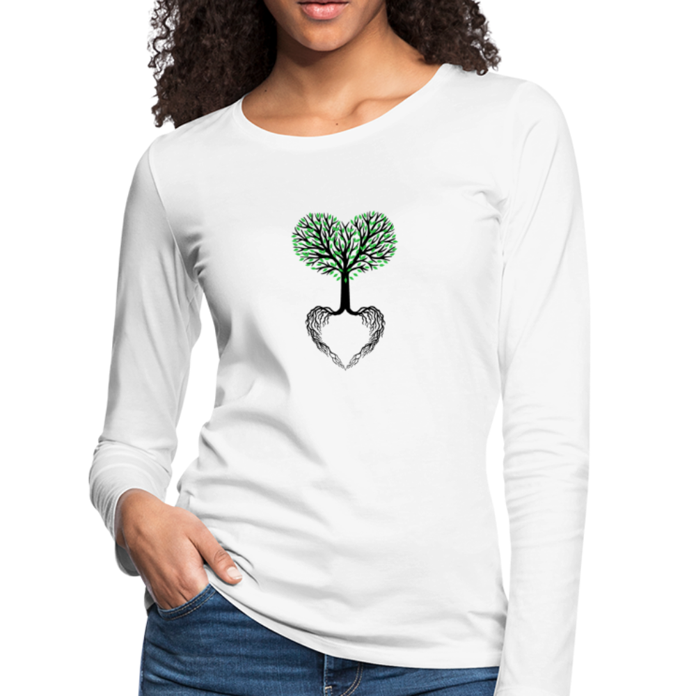 Heart Tree Women's Long Sleeve T-Shirt - white