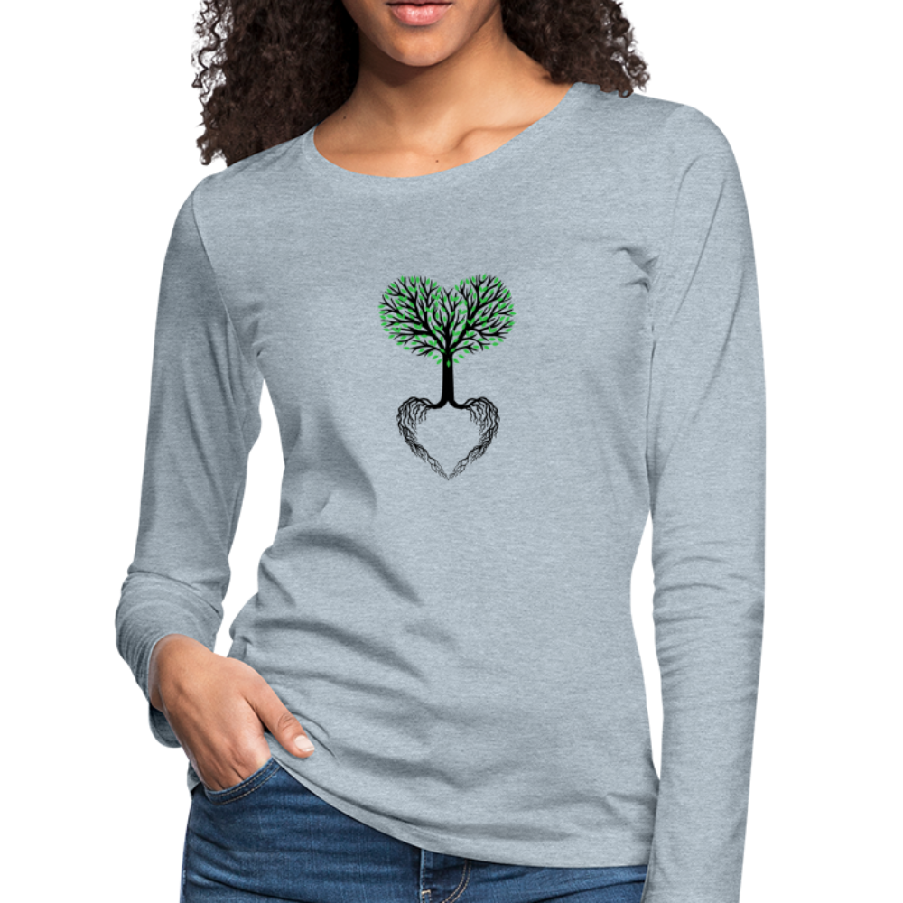 Heart Tree Women's Long Sleeve T-Shirt - heather ice blue