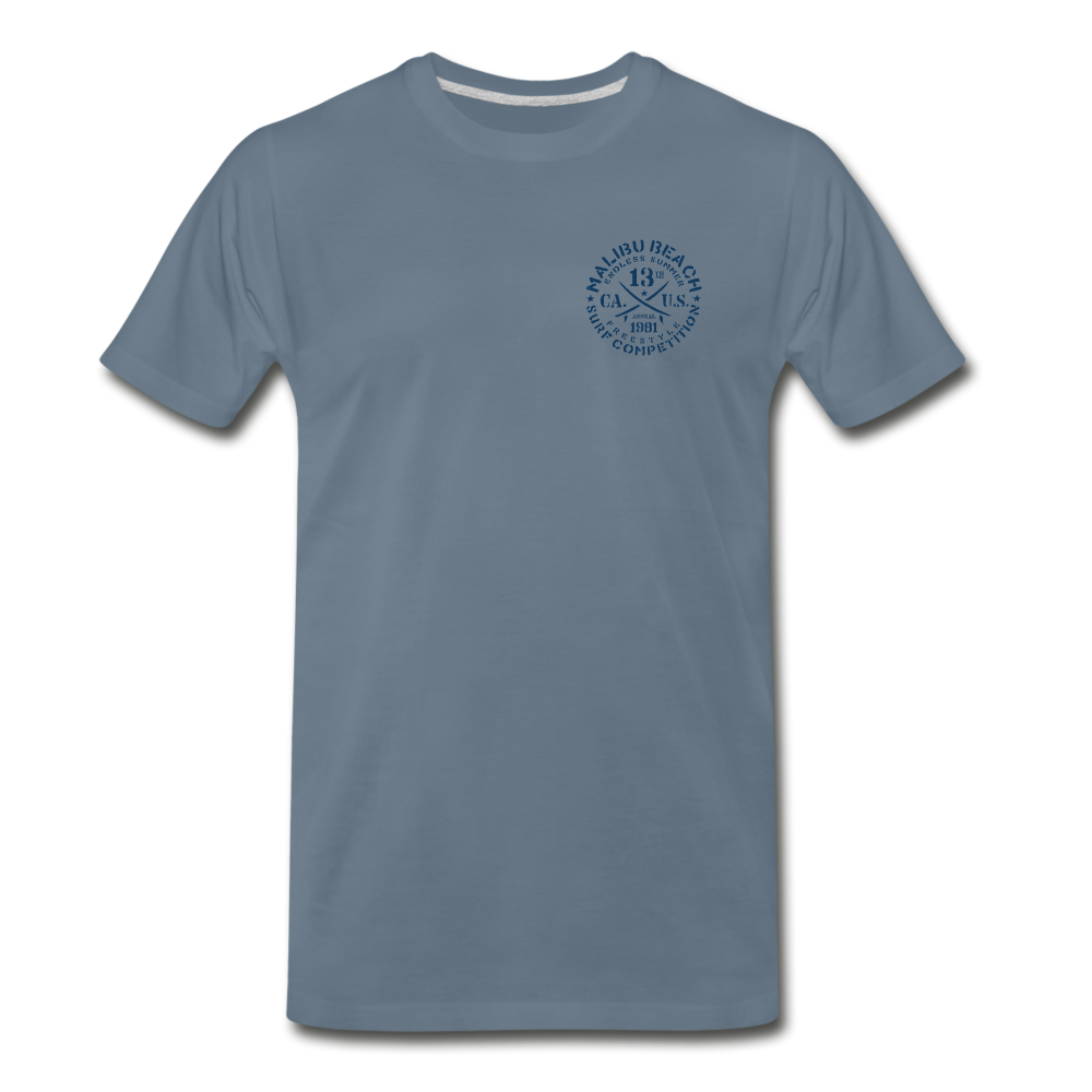 Malibu Beach Men's Premium T-Shirt - steel blue