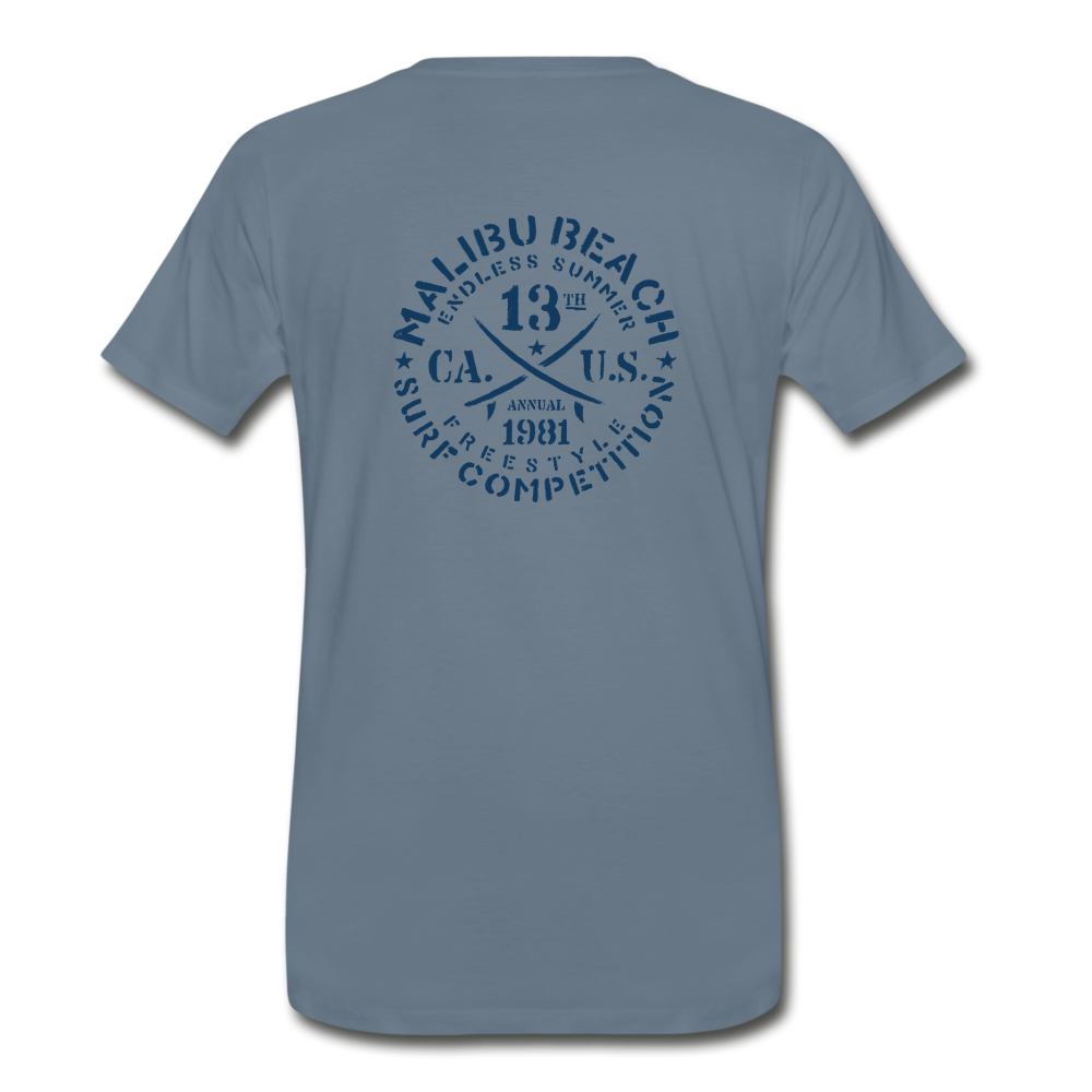 Malibu Beach Men's Premium T-Shirt - steel blue