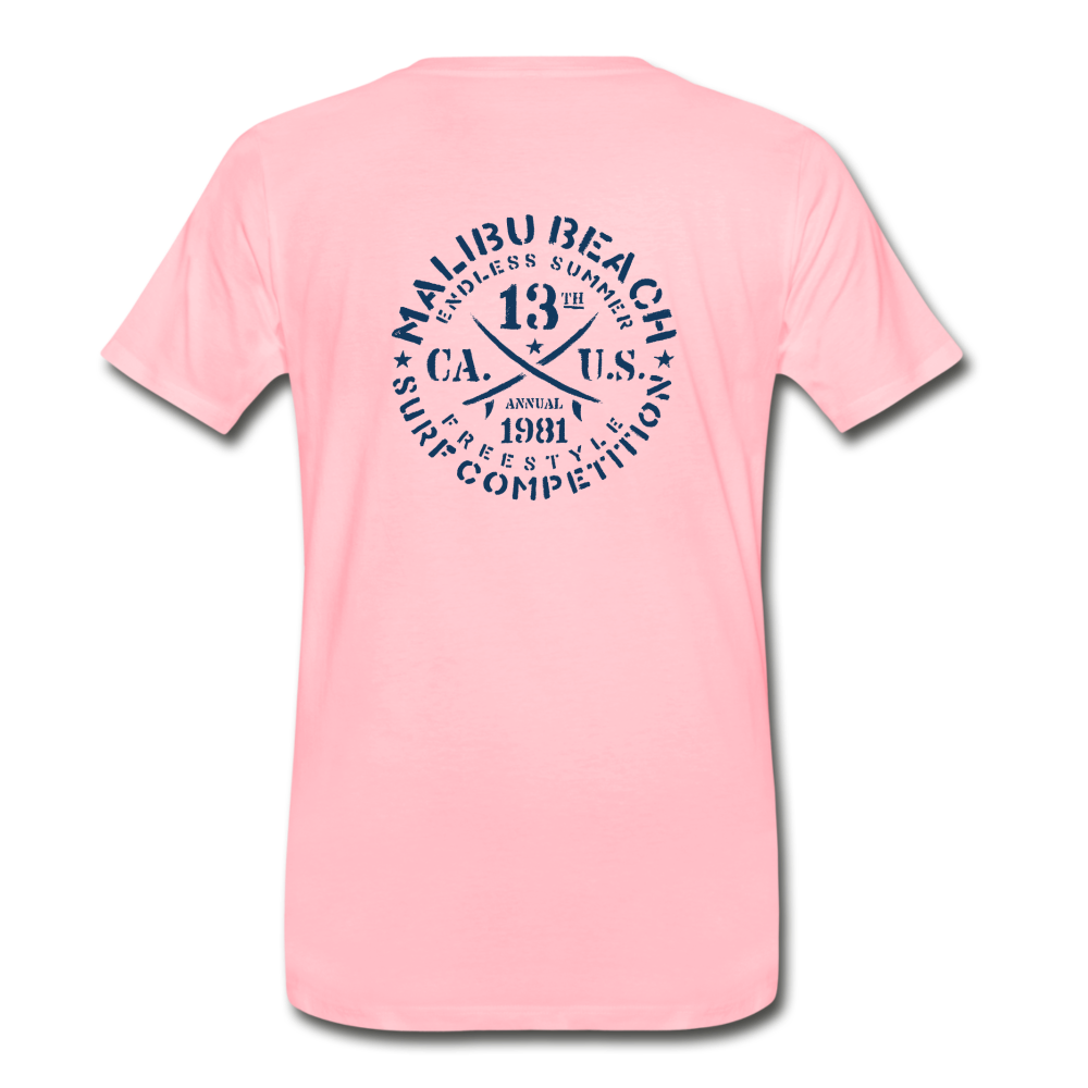 Malibu Beach Men's Premium T-Shirt - pink