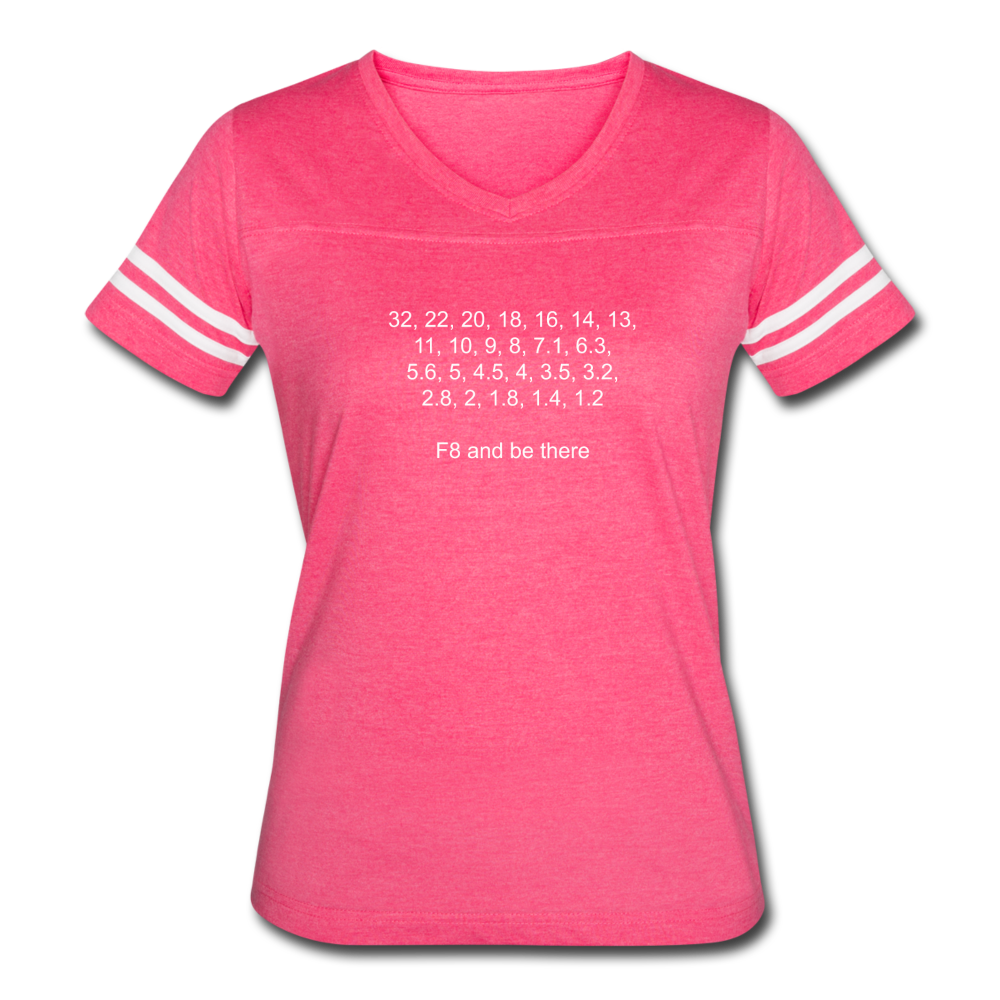 Aperture Values Black Womens Tshirt - vintage pink/white