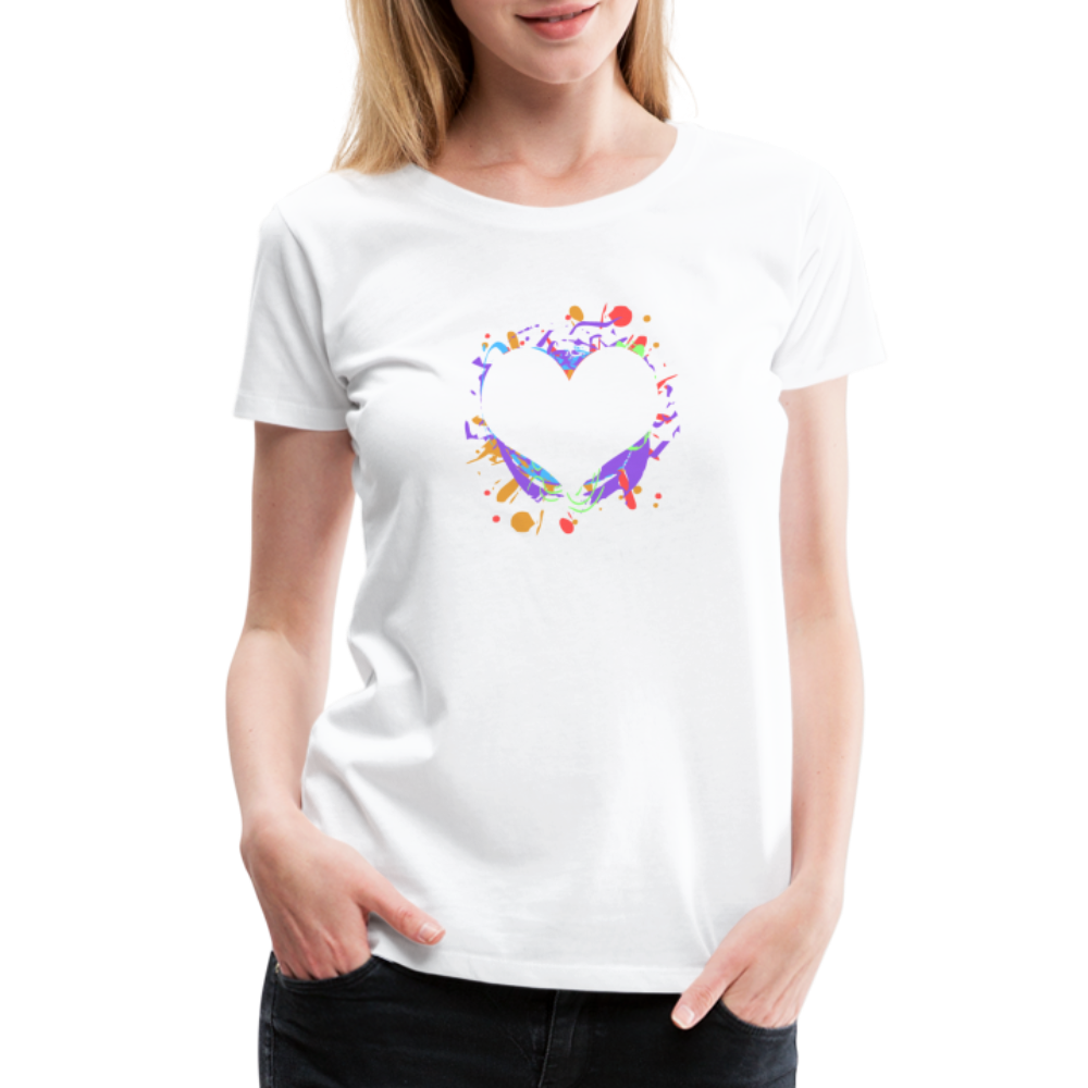 Heart Splatter Women’s Premium T-Shirt - white