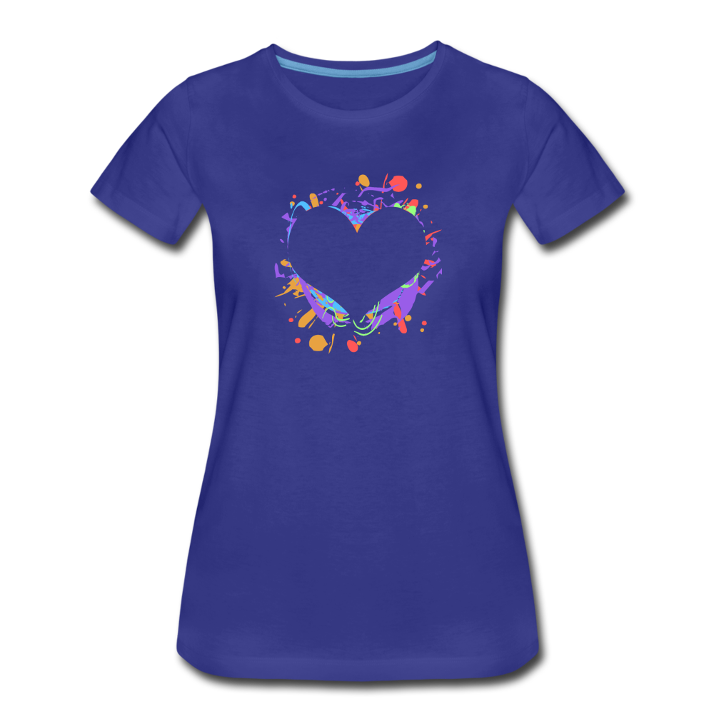 Heart Splatter Women’s Premium T-Shirt - royal blue