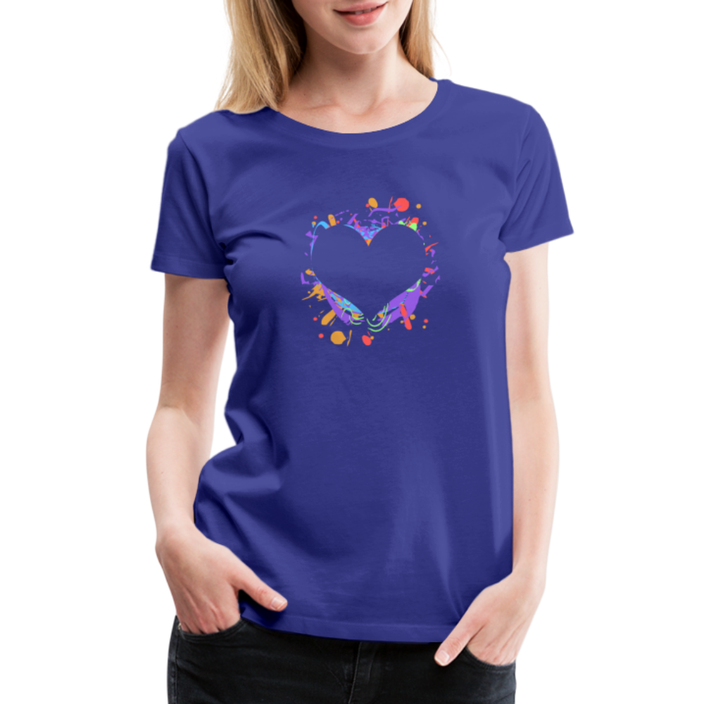 Heart Splatter Women’s Premium T-Shirt - royal blue