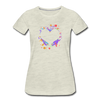 Heart Splatter Women’s Premium T-Shirt - heather oatmeal