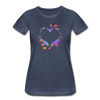 Heart Splatter Women’s Premium T-Shirt - heather blue