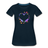 Heart Splatter Women’s Premium T-Shirt - deep navy