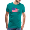American Flag Men's Premium T-Shirt - teal
