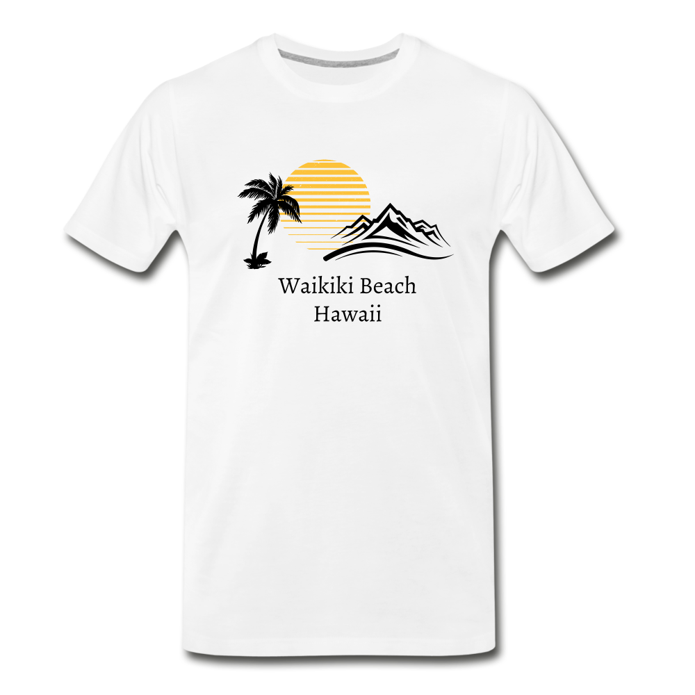 Waikiki Beach Men's Premium T-Shirt - white