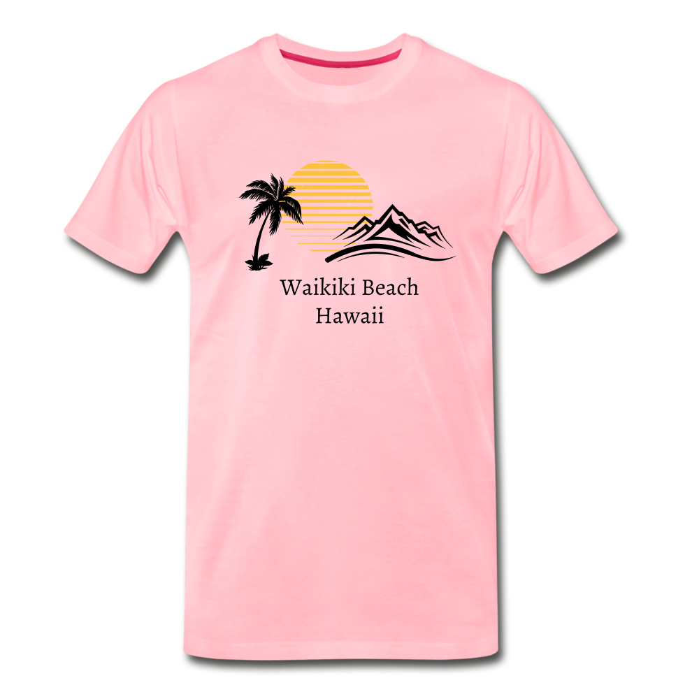 Waikiki Beach Men's Premium T-Shirt - pink