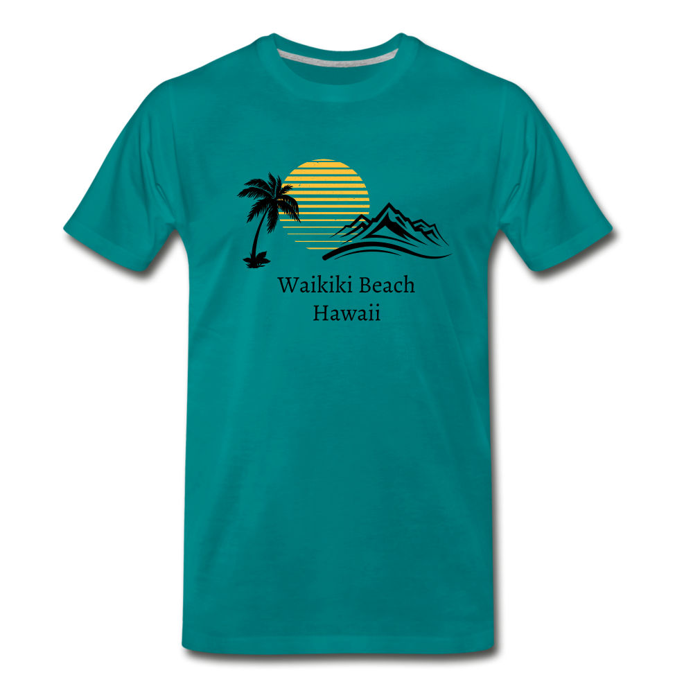 Waikiki Beach Men's Premium T-Shirt - teal