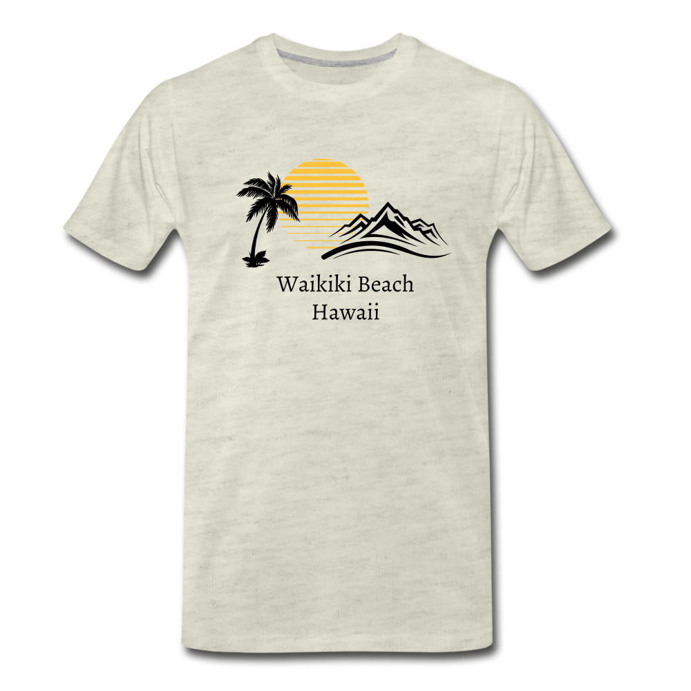 Waikiki Beach Men's Premium T-Shirt - heather oatmeal