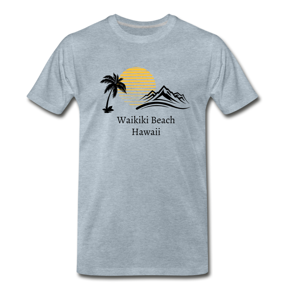 Waikiki Beach Men's Premium T-Shirt - heather ice blue