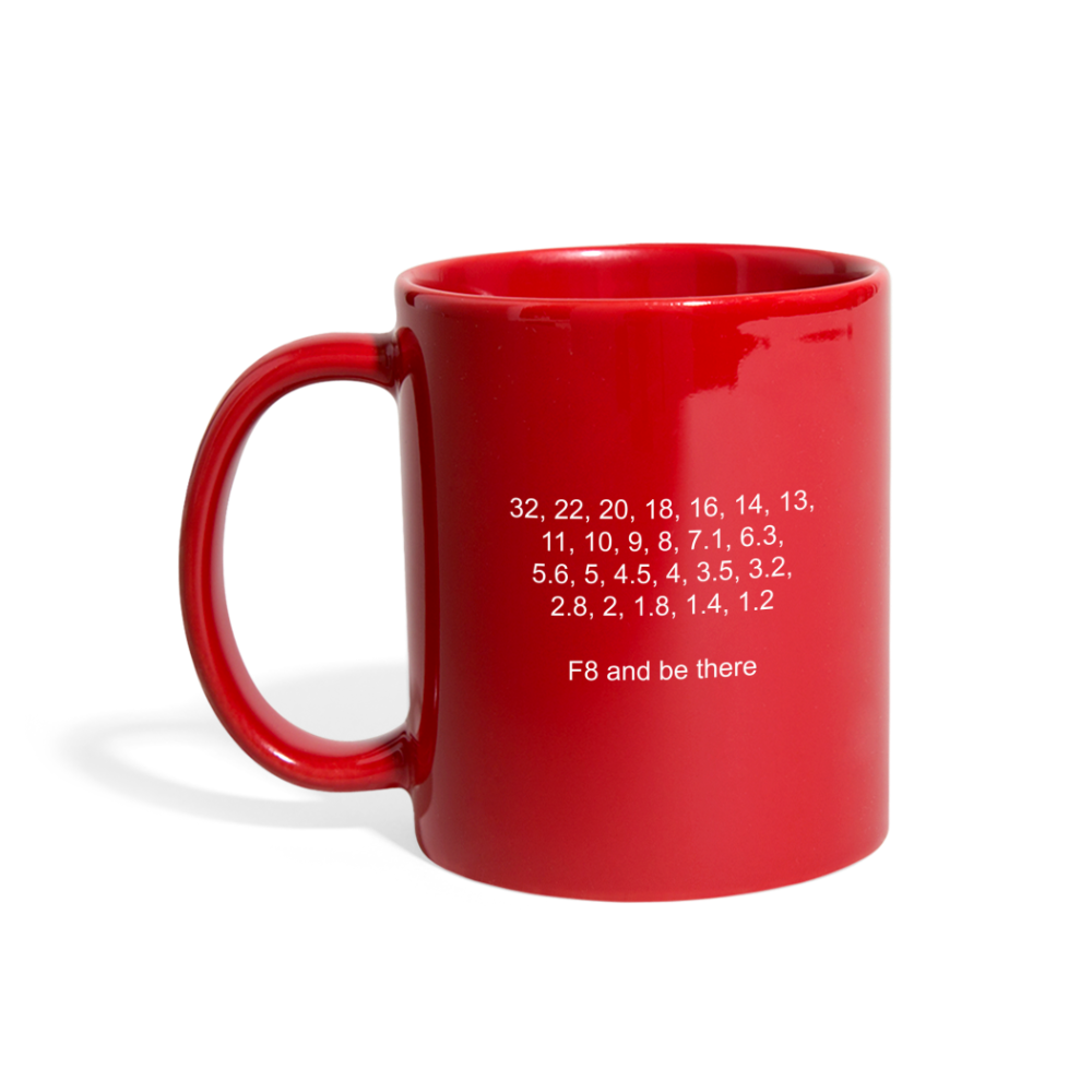 Aperture Values Mug - red