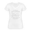 Native American Motorcycle Women's V-Neck T-Shirt - white