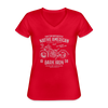 Native American Motorcycle Women's V-Neck T-Shirt - red