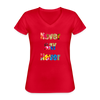 Never Say Never Women's V-Neck T-Shirt - red