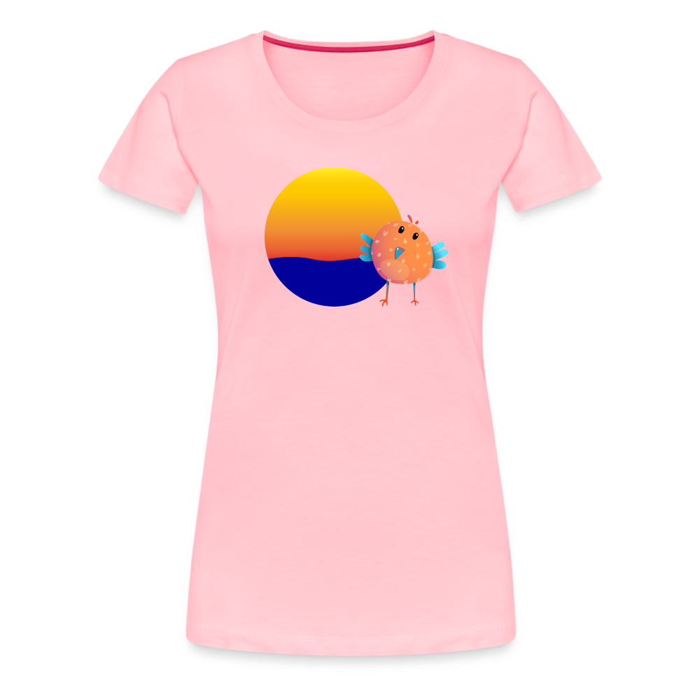 Sunset Bird Women’s Premium T-Shirt - pink