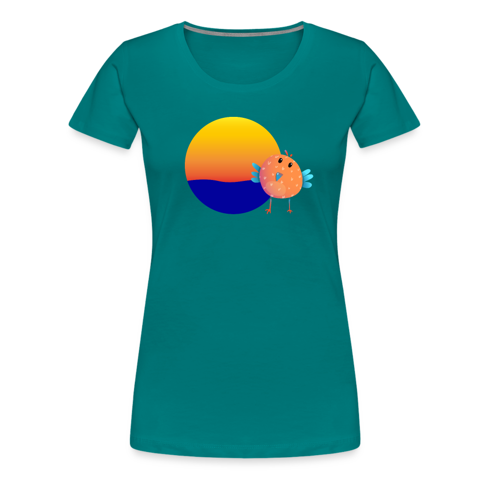 Sunset Bird Women’s Premium T-Shirt - teal