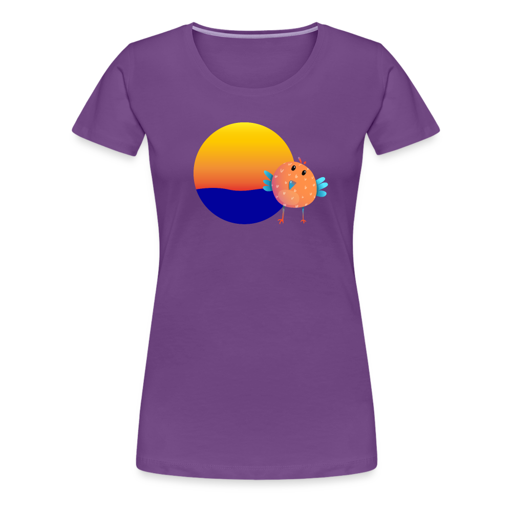 Sunset Bird Women’s Premium T-Shirt - purple