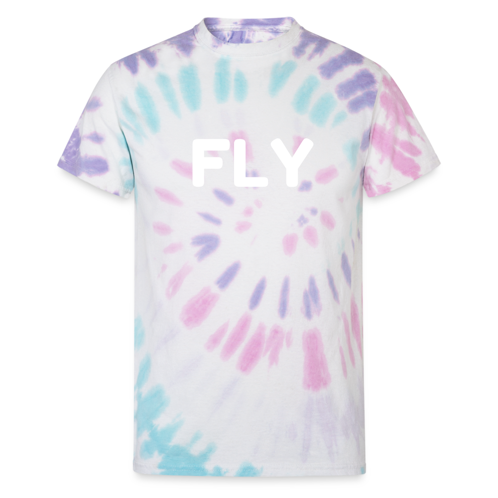Fly Unisex Tie Dye T-Shirt - Pastel Spiral